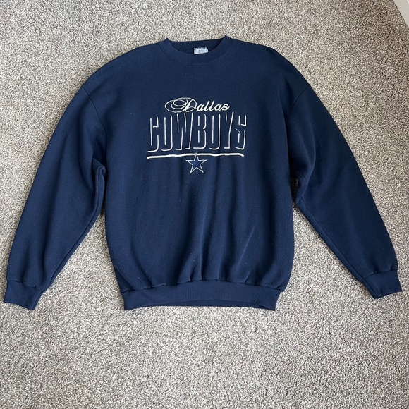 Dallas Cowboys Vintage Embroidered Blue Crewneck Sweatshirt Made in USA, Size XL - Picture 1 of 6